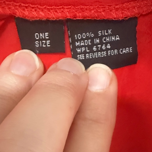 Vintage Dior Red Silk-Blend Kimono Robe with Self-Tie - Picture 3 of 4